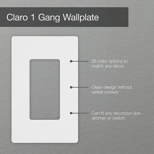 Vista 3 de Lutron Claro - Placa de pared de 1 banda (paquete de 6) CW-1-AL-6 almendra