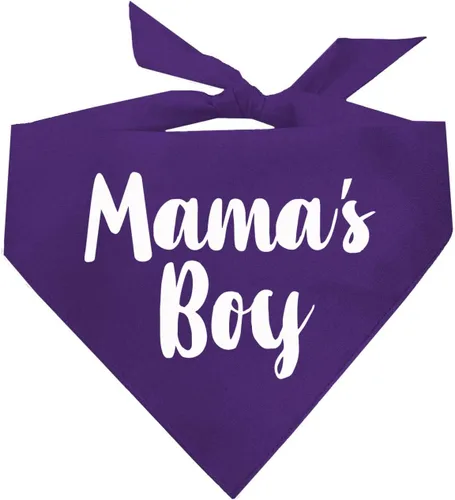 Vista 9 de Mama's Boy Bandana para perro 100% algodón triángulo ajustable Hecho en Estados Unidos Día de San Valentín Negro, XS (6)