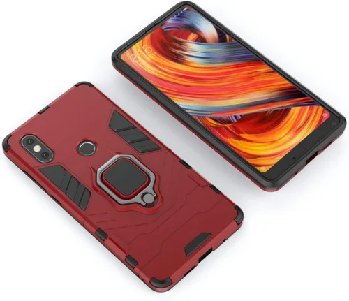 Vista 3 de LuluMain Compatible con funda Xiaomi Mi Mix 2S, soporte de anillo de metal, a prueba de golpes, carcasa rígida