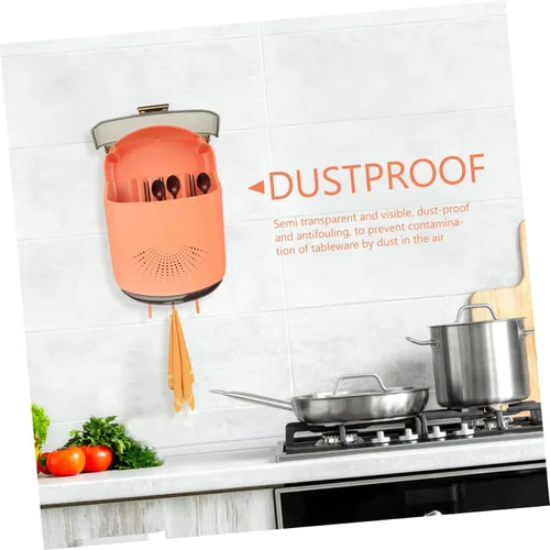 Vista 3 de SHOWERORO Soporte para palillos colgantes, montaje en pared, almacenamiento de palillos multifunción, organizador de utensilios de cocina, caja