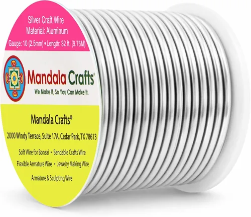 Vista 205 de Mandala Crafts - Alambre de aluminio anodizado de calibre 22 para hacer joyas - 137.2 m de alambre flexible surtido y coloreado - Doble para bonsái