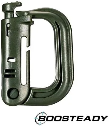 Vista 7 de Boosteady - Paquete de 10 anillos en D de Grimlock, multiusos para poner en el bolso Molle con correa de malla y zíper