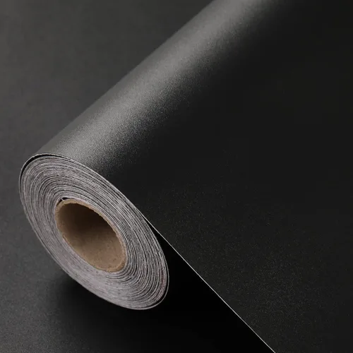 Vista 17 de Papel Tapiz Adhesivo Removible de Seda Negra - 11.8 x 78.7 Pulgadas Papel Tapiz Autoadhesivo Removible, Papel de Contacto para Pared Fácil de Pegar