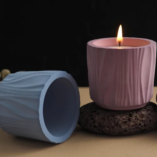 Vista 6 de Moldes redondos para tarros de velas, moldes de silicona cilíndricos creativos, moldes de fabricación de botellas redondas de hormigón para soporte