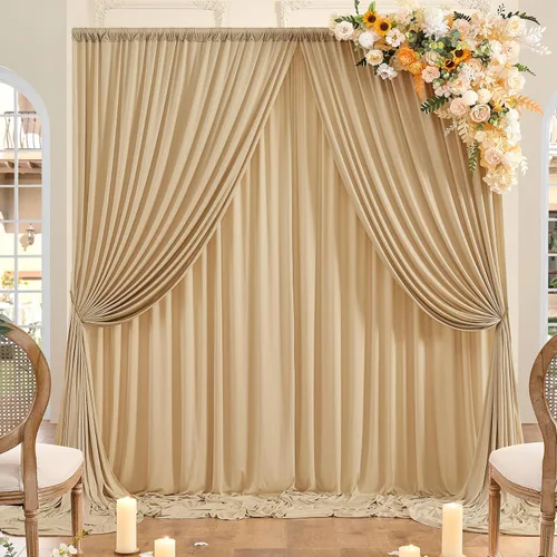 Vista 11 de Cortinas de fondo negras negras sin arrugas para fiestas, cortinas de tela gruesa para telón de fondo de fotos para cumpleaños, bodas, baby shower
