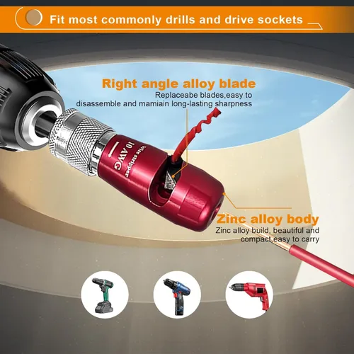 Vista 6 de Luckyway - Pelacables de alambre para taladro con herramienta profesional de pelado y torsión de alambre para electricistas, herramienta de torsión