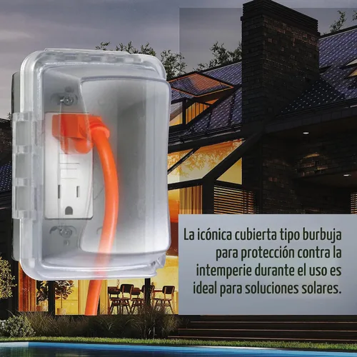 Vista 6 de TayMac MM510C Cubierta para Receptáculo de Una Sola Caja Horizontal/Vertical Resistente a la Intemperie, 3.75 Pulgadas de Profundidad, Transparente