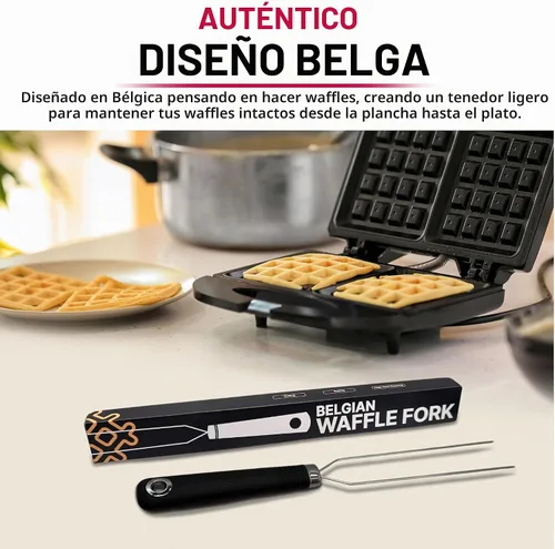 Vista 5 de Tenedor para gofres belga - Acero inoxidable, mango de silicona
