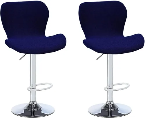 Vista 30 de Juego de 2 fundas para sillas de bar de altura de mostrador, fundas elásticas para taburetes de bar giratorios de jacquard, fundas protectoras