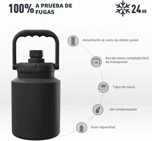 Vista 2 de Asobu Mini jarra de acero inoxidable de doble pared aislada al vacío de 33 onzas con asa de mano completa fácil de transportar y popote desplegable
