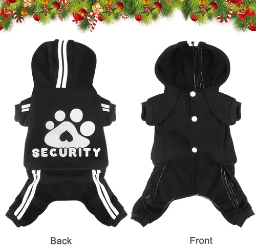 Vista 5 de Sudadera de seguridad con capucha para perros de 4 patas - Mono con sudadera - Sudaderas - Ropa suave y cálida para perros - Suéter con capucha