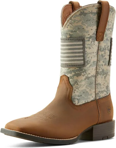 Vista 11 de Ariat - Botas deportivas para hombre, diseño de puntera redonda Gamuza moca antigua/estampado de camuflaje arena