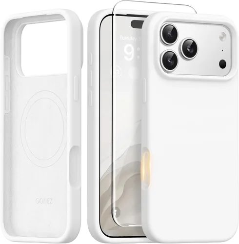 Vista 168 de GONEZ Funda magnética para iPhone 14, compatible con Magsafe, con protector de pantalla + protector de cámara, forro de microfibra antiarañazos