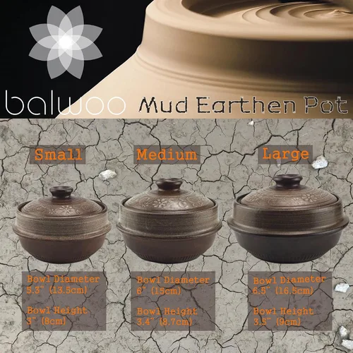 Vista 5 de Olla coreana de barro de barro Ttukbaegi, Esmalte de barro natural de cerámica de arcilla Cazuela de cocción de arcilla, Olla de cerámica resistente