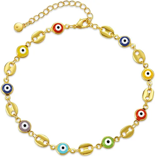 Vista 19 de Tobillera para mujer, chapada en oro de 18 quilates, tobillera con dije de oro, impermeable, para verano, playa, cadena de pie, joyería para regalos