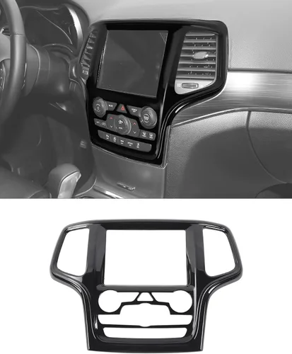Vista 8 de Hoolcar Accesorios interiores Cubierta de marco de navegación con control central ABS para Jeep Grand Cherokee 2014-2020, color rojo