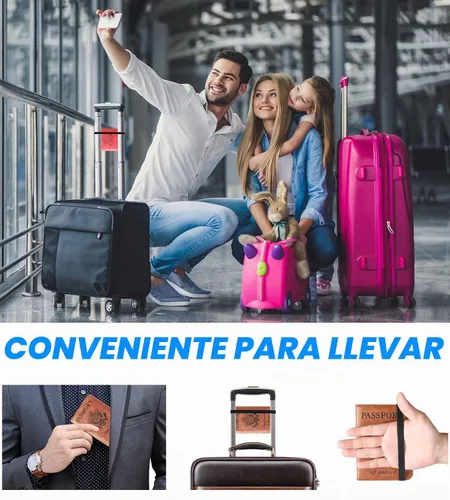 Vista 9 de LOHASLIFE Soporte para pasaporte para viajes, cartera con bloqueo RFID para 116#Negro