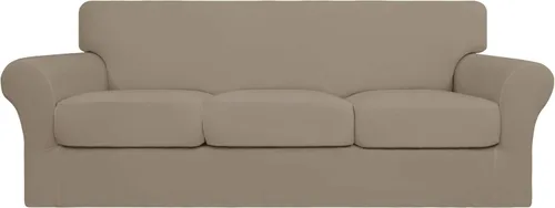 Vista 8 de Easy-Going Funda de sofá suave y elástica de 3 piezas para perros, funda de sofá lavable para sofá de 2 cojines separados, protector elástico