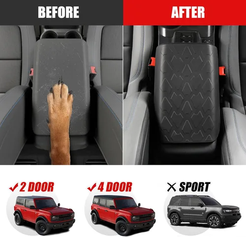 Vista 2 de Mabett Funda de reposabrazos para consola central para accesorios Ford Bronco 2021 2022 2023 2024 2025 2/4 puertas, almohadilla interior que Tpe