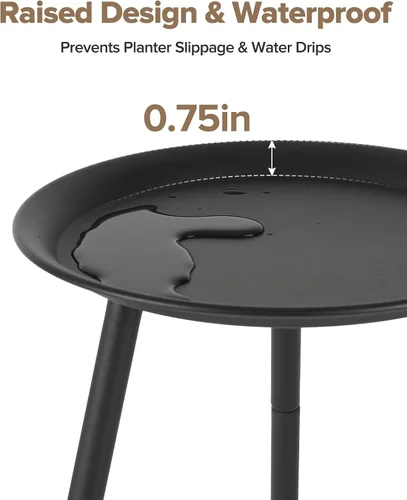 Vista 4 de Soporte alto para plantas de interior, soportes de metal para plantas de interior de mediados de siglo, mesa de altura ajustable para macetas