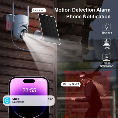Vista 7 de Cámara de Seguridad Sin WIFI Sin Necesidad de Internet, Cámara de Seguridad Celular 4G LTE Inalámbrica para Exteriores, Cámara de Seguridad Solar