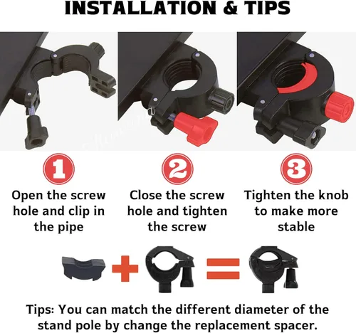 Vista 5 de Bandeja Universal para Micrófono, Soporte de Micrófono Ajustable con Abrazadera, Estante Utilitario con Bandeja para Partituras Musicales