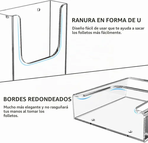 Vista 3 de MaxGear - Soporte de pared acrílico para folletos, 4 pulgadas de ancho, paquete de 3