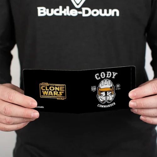 Vista 4 de Buckle-Down Billetera plegable para hombre Star Wars Clone Captain Cody, 4.0" x 3.5", Capitán Clon de Star Wars Cody, Buckle-down Billetera plegable