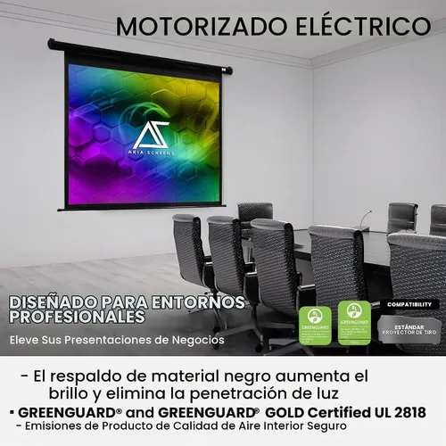 Vista 7 de Akia Screens AK-MOTORIZE104V1 - Pantalla de proyector motorizada de 104 pulgadas, 4:3, pantalla de proyector desplegable eléctrica con mando a