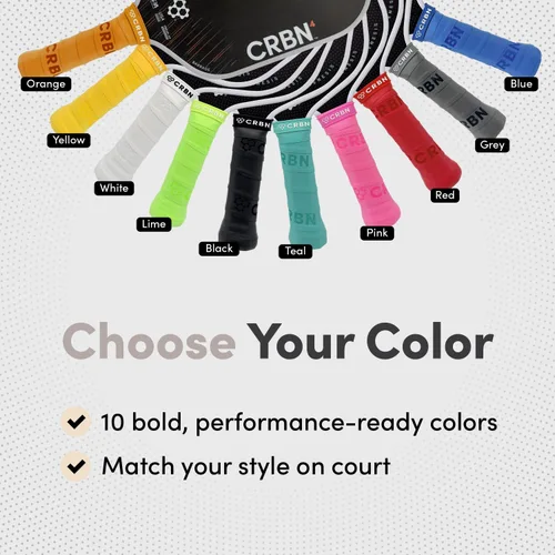 Vista 6 de CRBN Pickleball - Overgrips Drytec™ - Cinta adhesiva para pala de pickleball - Absorbe el impacto y la humedad - Pack de 4