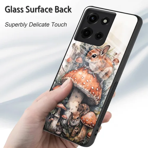 Vista 66 de Funda para Motorola Moto Edge 2022, cubierta trasera de vidrio templado con protector de pantalla, funda protectora a prueba de golpes para Motorola