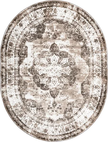 Vista 343 de Unique Loom Colección Sofia - Alfombra de área Salle Garnier (7' 1" x 10' Rectángulo, Borgoña/ Marfil)