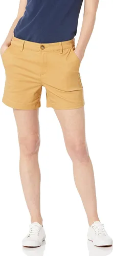 Vista 9 de Amazon Essentials Pantalones cortos caqui de tiro medio y entrepierna de 5 pulgadas para mujer (disponible en cortes rectos y curvos)