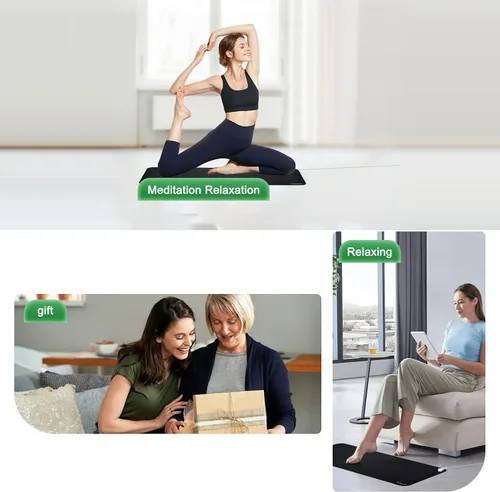 Vista 5 de Alfombrilla de yoga Grounding – Almohadilla de ejercicio de fitness, 71 x 24 pulgadas, almohadilla de tierra antideslizante mejorada con cable de 15