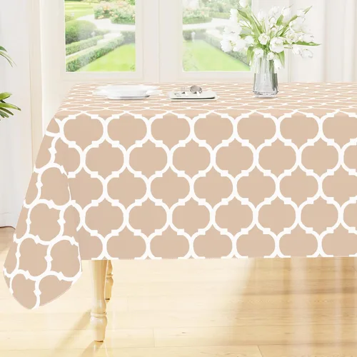 Vista 45 de Smiry - Mantel cuadrado de vinilo impermeable con respaldo de franela para mesas cuadradas, manteles de plástico lavables a prueba de derrames