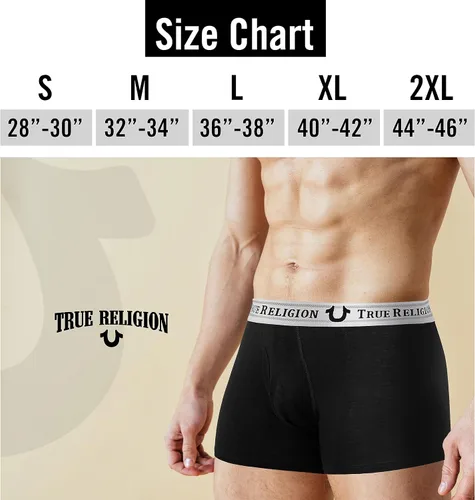 Vista 6 de True Religion Calzoncillos tipo bóxer de algodón elástico para hombre, paquete de 4