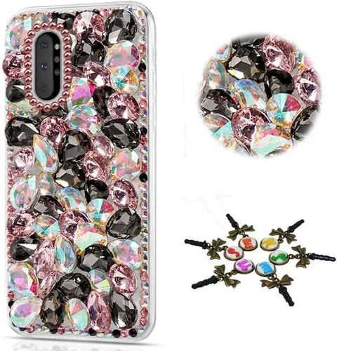 Vista 4 de Sparkle - Funda compatible con Samsung Galaxy A14 5G, elegante, hecha a mano en 3D, diseño de diamantes de imitación de camelia con diamantes