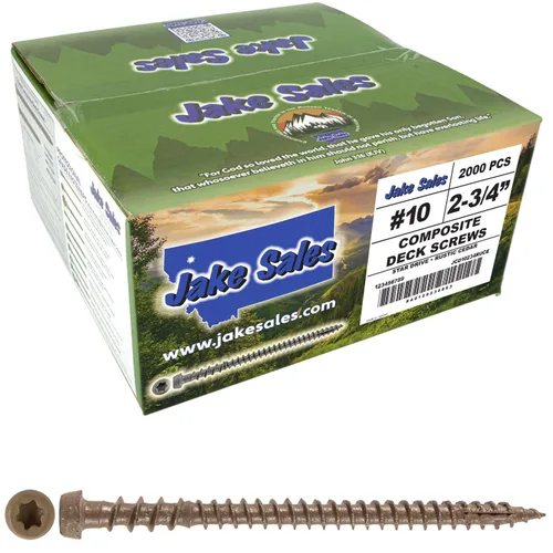 Vista 19 de Tornillo de madera compuesto gris castillo de 2-3/4 pulgadas, cabeza de accionamiento Torx/Star Drive Head - Recubierto Exterior - Compatible