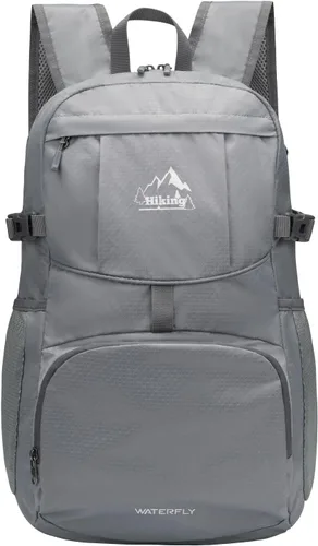 Vista 15 de WATERFLY Mochila de senderismo plegable: mochila de día de 25L ultra ligera para mujer y hombre - pequeña mochila plegable compacta para deportes al