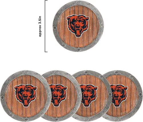 Vista 7 de FOCO NFL Team Logo 5-Pack Barrel Beverage Drink Coaster Set