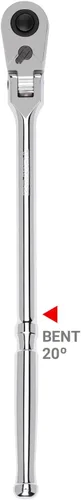 Vista 13 de TEKTON Trinquete largo de liberación rápida con cabezal flexible de 1/2 pulgada de impulso x 14 pulgadas SRH31214