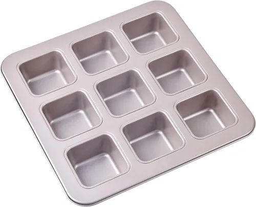 Vista 8 de Financier - Molde para tartas, sartén cuadrada antiadherente de 9 cavidades para magdalenas, galletas, utensilios para hornear al horno
