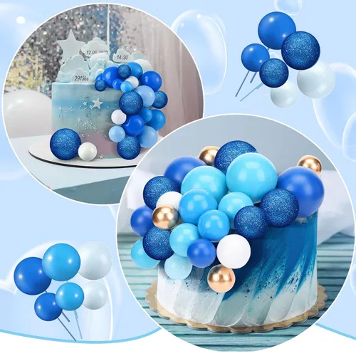 Vista 4 de Maitys 216 piezas de bolas para decoración de tartas, mini globos de espuma en forma de bola, para decoración de pastel para baby shower, fiesta