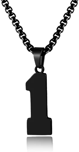 Vista 30 de Collar de Número Dorado para Hombre, Cadena de Acero Inoxidable con Colgante de Número para Atletas, Joyería Deportiva Personalizada para Niños