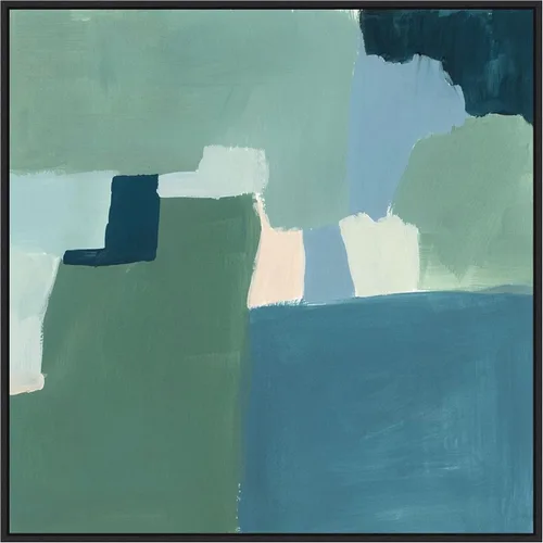 Vista 8 de Amanti Art Lienzo enmarcado para pared, 16 x 16 pulgadas, verde azulado y salvia I de Victoria Barnes, lienzo enmarcado para pared, obras de arte