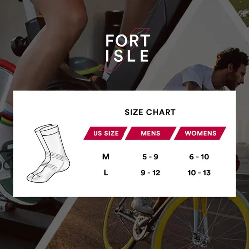 Vista 6 de Fort Isle 4 pares de calcetines de ciclismo para hombres y mujeres Calcetines transpirables de 8 colores para bicicleta de montaña para hombre