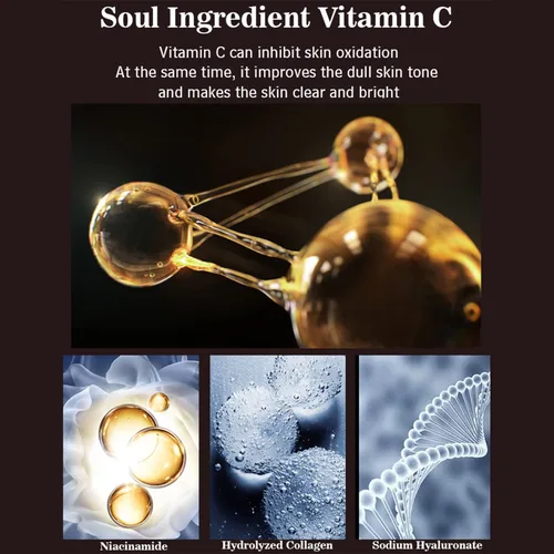 Vista 4 de AICHUN BEAUTY Máscara facial de esencia de vitamina C, hidratante refrescante, hidratación profunda, reparación de quemaduras solares, elimina