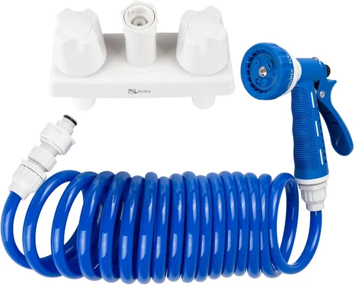 Vista 11 de Dura Faucet DF-SA188-BK Kit de rociador desmontable de conexión rápida para exteriores, manguera, puerto y muelle de pulverización utilitario