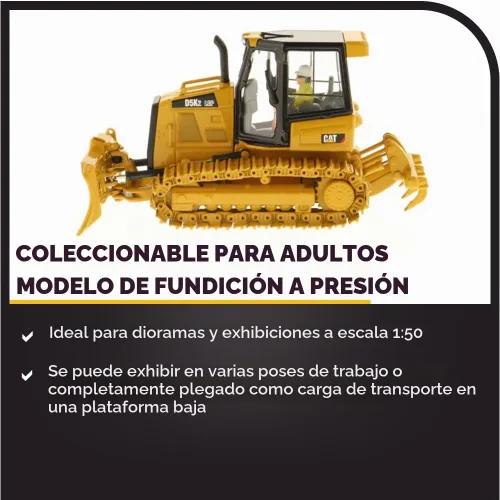 Vista 3 de Diecast Masters 1:50 Caterpillar D5K2 LGP Tractor tipo oruga - Serie High Line 85281