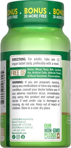 Vista 7 de Nature's Truth Tabletas de vitamina B12 1000 mcg 220 unidades Suplemento vegano, sin OMG y sin gluten